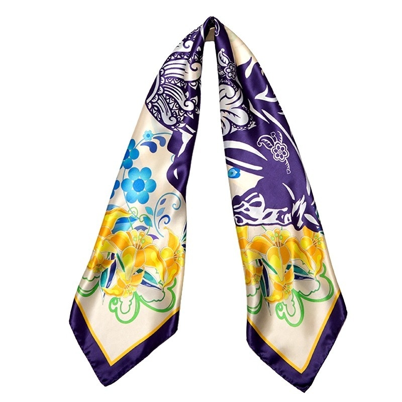 Silk Scarfa Marina D'Este Blue horse