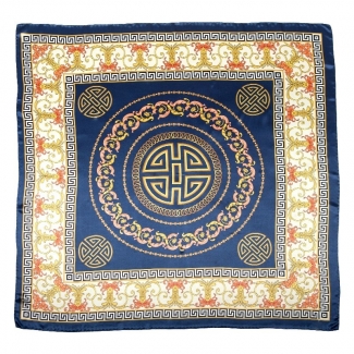 Silk Scarf Marina D'Este Greek key navy