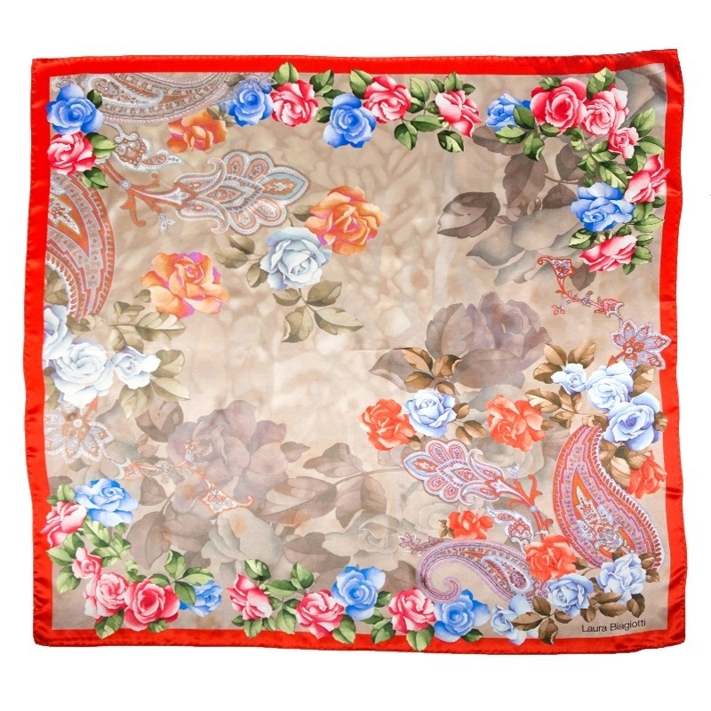 Esarfa matase naturala Laura Biagiotti delicate roses