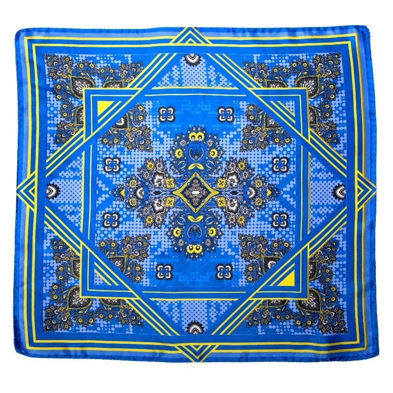 Eşarfă matase naturala Mila Schon US Hot Style blue