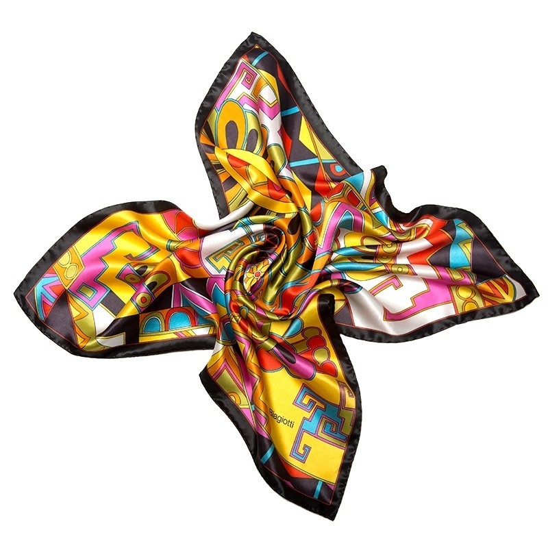 Silk scarf Kisses from Capri pink