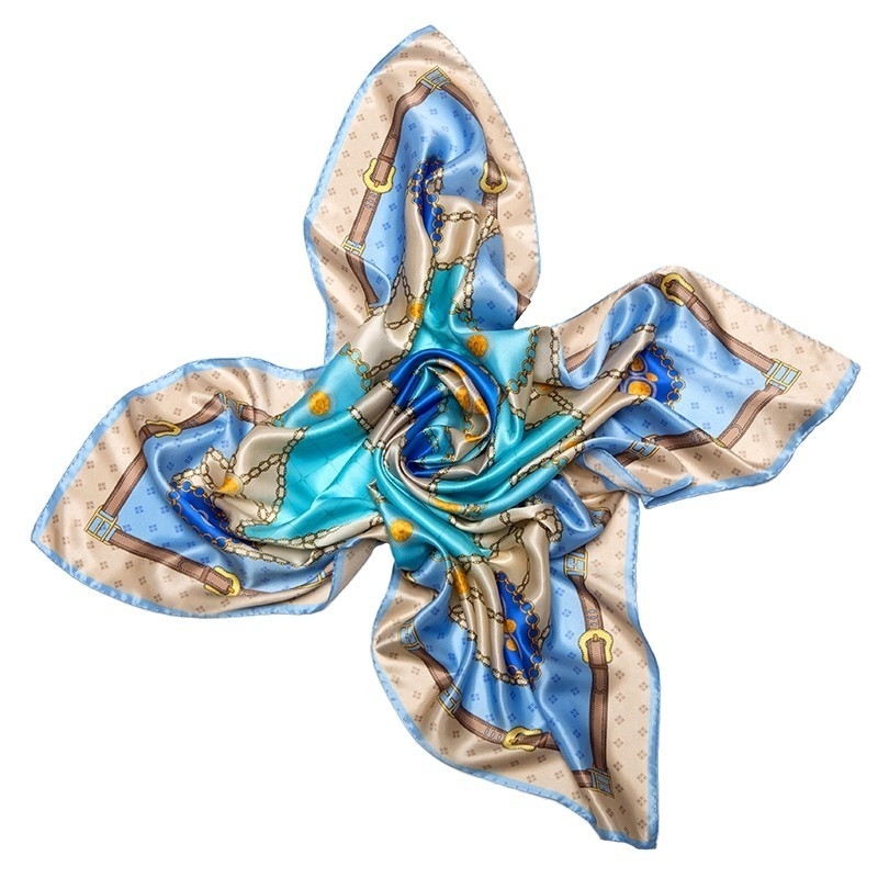 GIFT: Mila Schon silk scarf Timeless Blue and turquoise silver earrings My Way