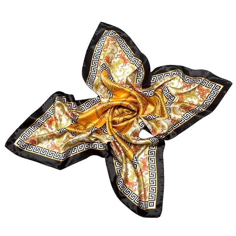 CADOU: Esarfa matase Marina D'Este Greek Key caramel si bratara agat portocaliu si cuart roz