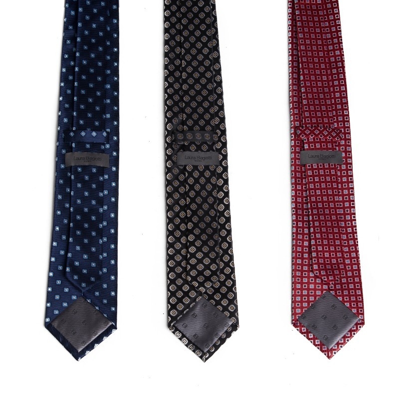 L. Biagiotti round tie black pattern Celebration
