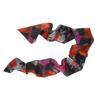 Eşarfă flori pe fond negru