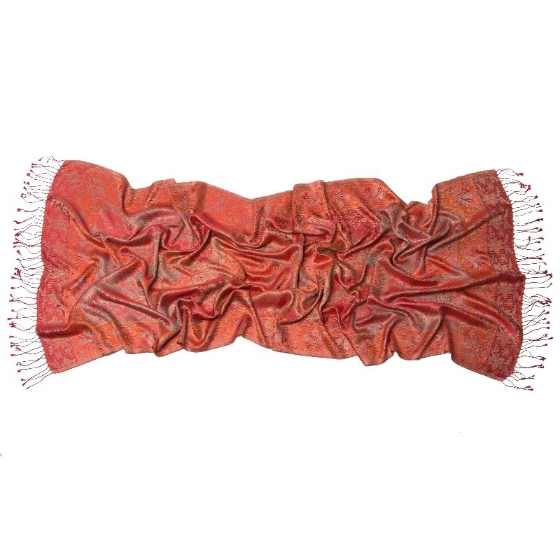 Sal matase jaquard Marina D Este paisley corai-orange