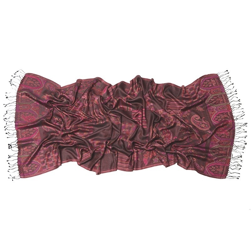 Sal matase jaquard Marina D Este paisley burgundy
