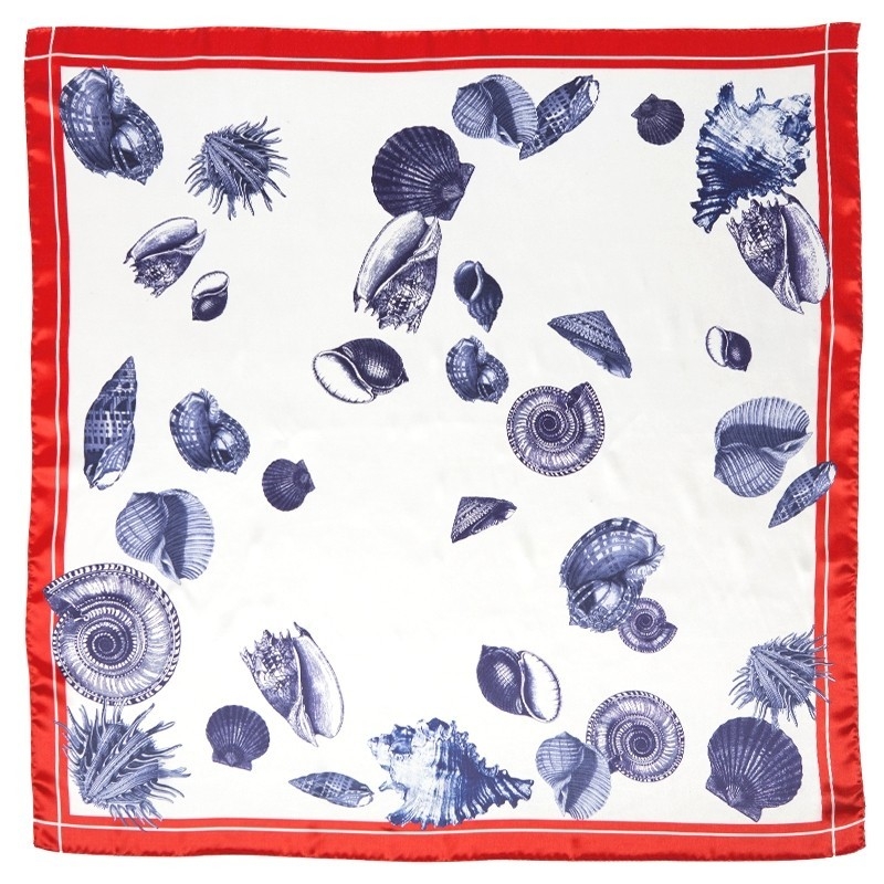 Esarfa matase naturala Mila Schon Marine White