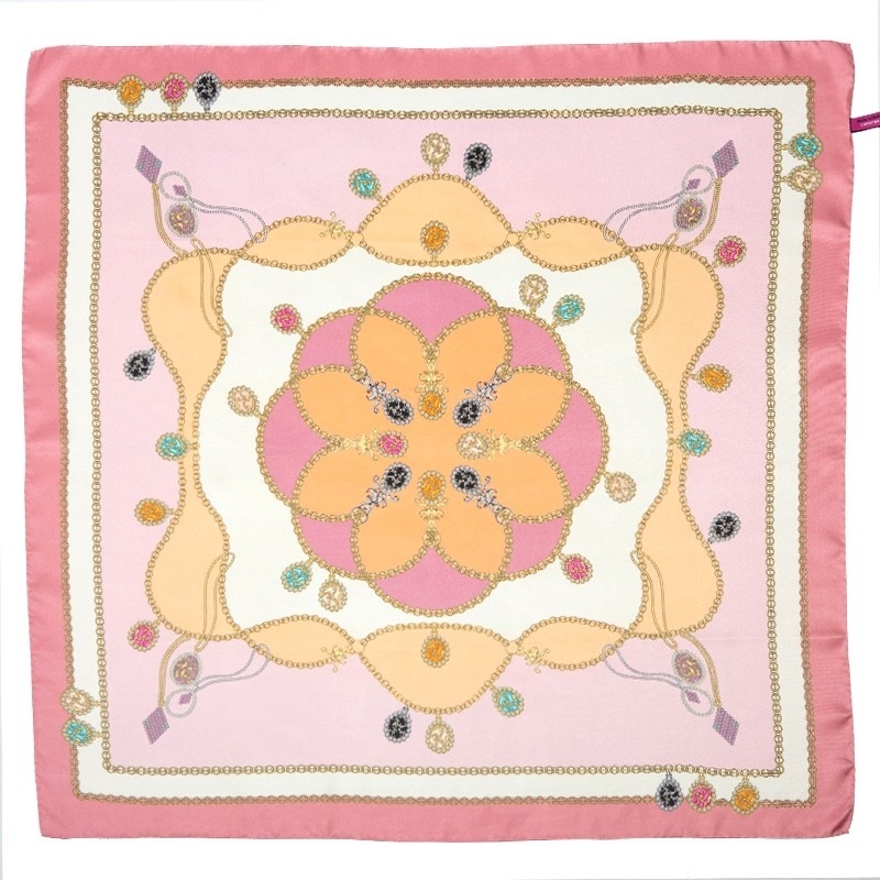 Esarfa matase twill M. Schon Queen dusty pink