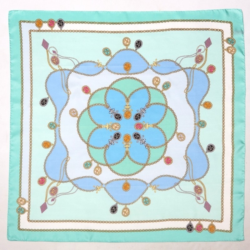 Esarfa matase twill M. Schon Queen turcoise