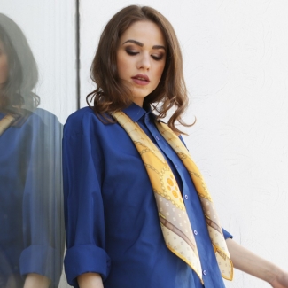 Silk Scarf Mila Schon Timeless Beige Sand