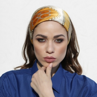 Silk Scarf Mila Schon Timeless Beige Sand