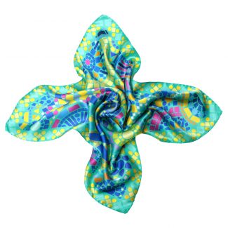 Streets of Mind Turcoise silk scarf