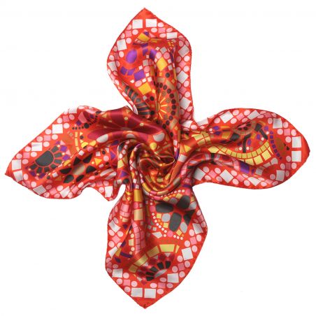 Streets of Mind Red silk scarf