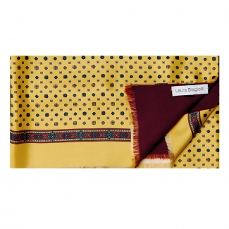 Esarfa matase si lana barbati smart design galben