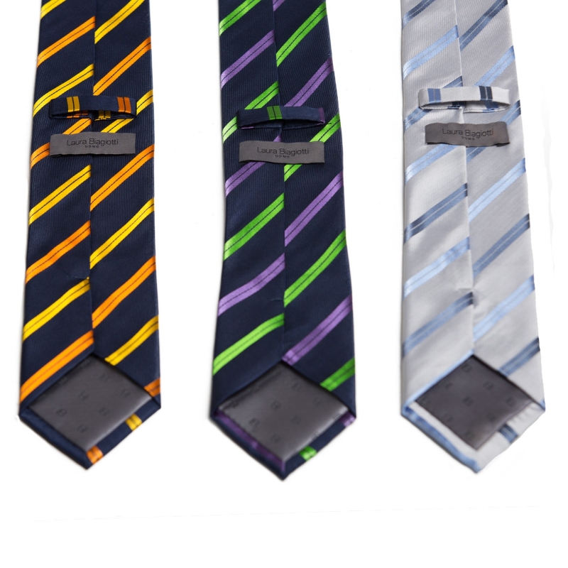 Laura Biagiotti tie orange stripes