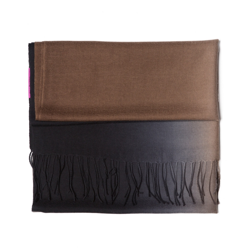 Esarfa lana si casmir 2 tones  Mila Schon black brown