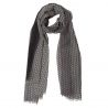 Wool scarf Mila Schon unisex black grey pattern