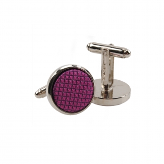 Cadou: Cravata matase L. Biagiotti dungi subtiri magenta Executive si butoni inox si matase violet