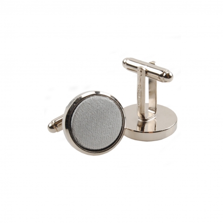 Butoni inox si matase negru