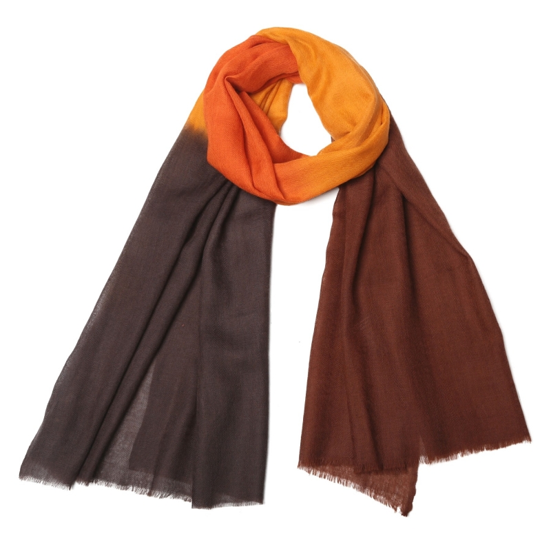 Esarfa casmir Mila Schon Mood Brown Orange