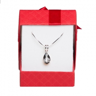 Gift: Silk scarf Endless Paisley Grey and silver pendant Swarovski