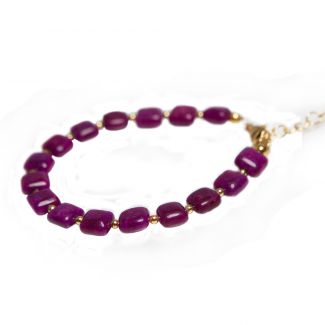 Purple square jade bracelet