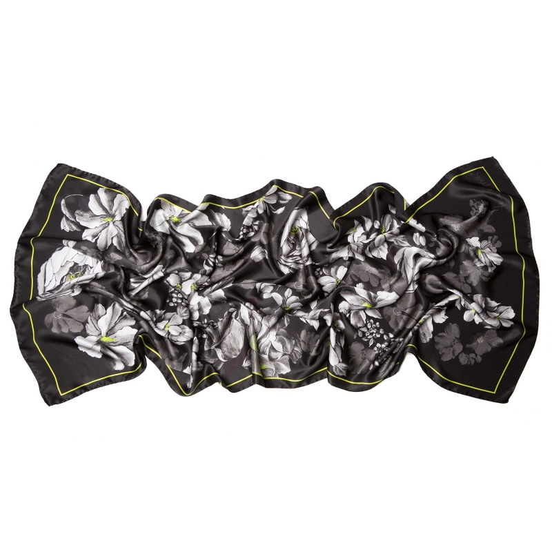 Sal matase Laura Biagiotti big flowers black