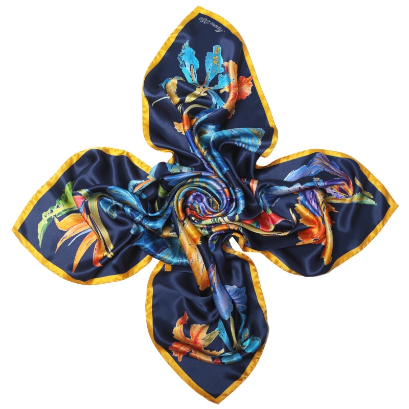 Fantasy Navy silk scarf