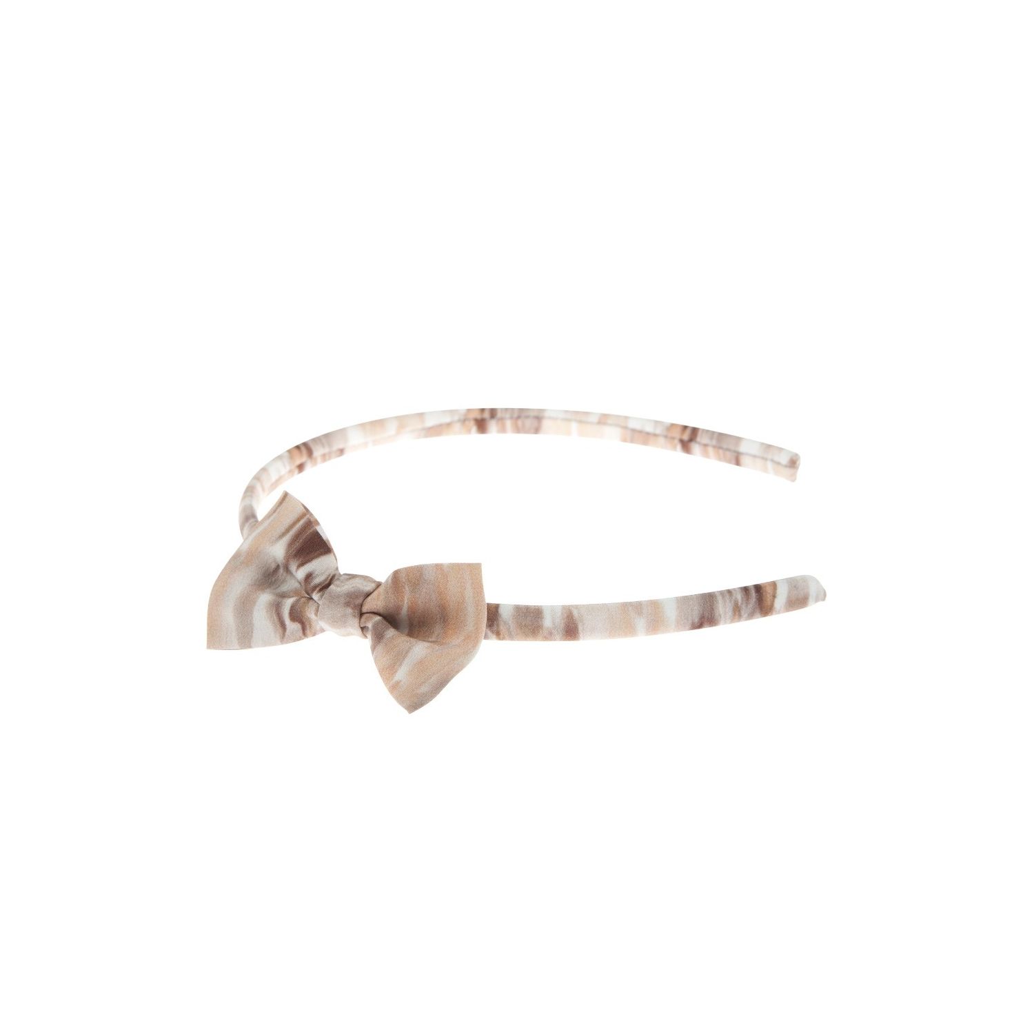 Headband cu fundiţă Ungaro bej imprimeu piele de şarpe