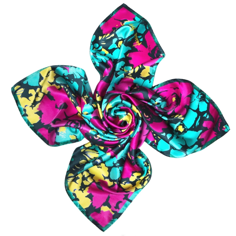 Esarfa matase Jardin de contrast purple