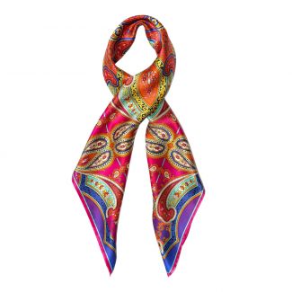 Inside beauty paisley fucsia silk scarf