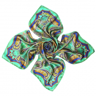 Inside Beauty paisley turcoise Silk scarf