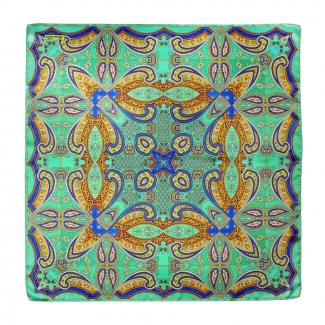 Inside Beauty paisley turcoise Silk scarf