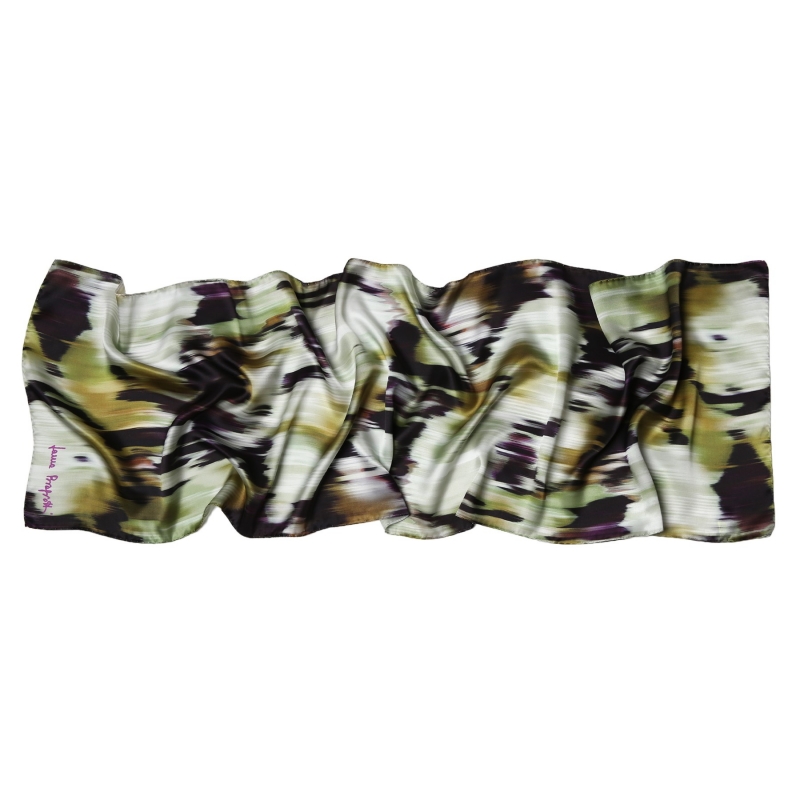 Silk shawl Laura Biagiotti Water lilies dark purple