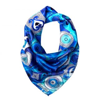 Jeux de société blue Silk scarf
