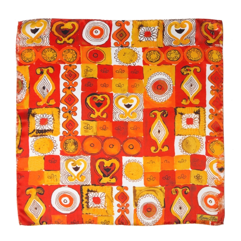Jeux de société orange Silk scarf