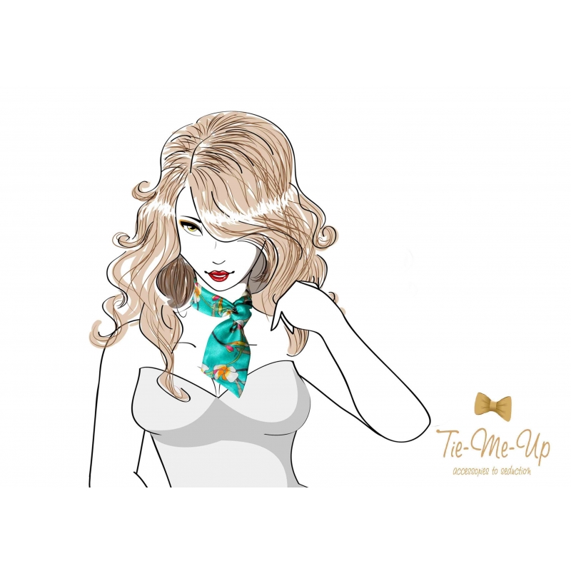 Eşarfă cu volan flori lila