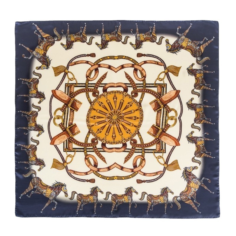 Esarfa matase naturala Mila Schon Buona Fortuna navy