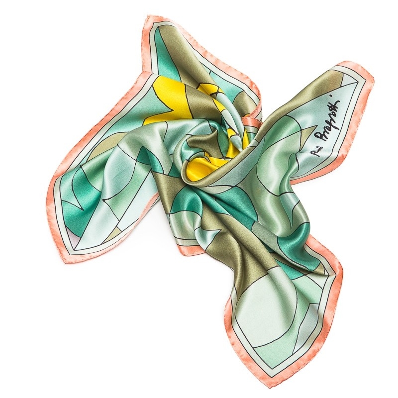 CADOU:Esarfa Laura Biagiotti blue abstract si cercei argint cristal gheata