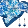 GIFT: Laura Biagiotti purple flowers scarf and bracelet amethyst, rose quartz, crystal ice