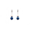 GIFT: Laura Biagiotti scarf and blue spring flowers cerceri silver with white pearl and blue agate