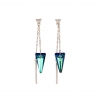 GIFT: Laura Biagiotti scarf abstract black and silver earrings and pearl gray hematite
