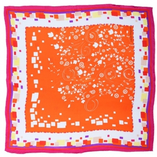 Eşarfă L. Biagiotti fucsia cu portocaliu