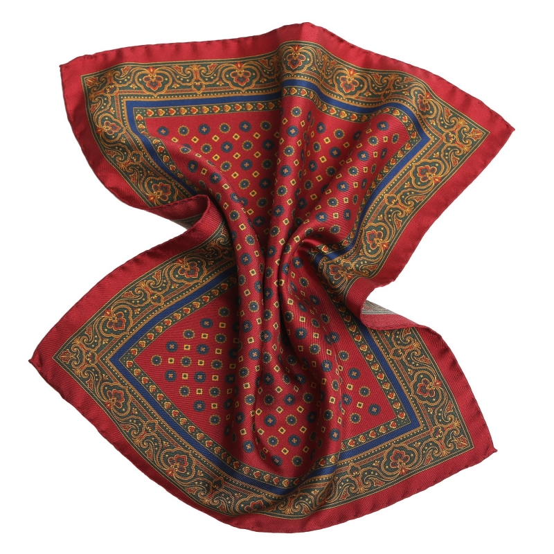 DM Ties Italian Way Burgundy Silk Pocket