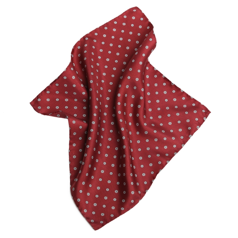 L. Biagiotti Burgundy Pattern Silk Pocket
