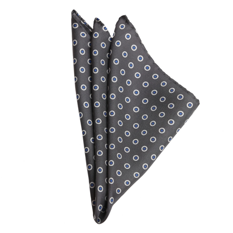 L. Biagiotti White Circeles on Red Pattern Silk Pocket