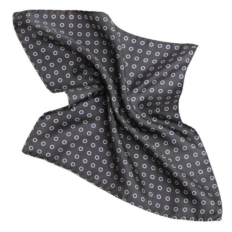 Batista matase L. Biagiotti cercuri albe pe gri grafit