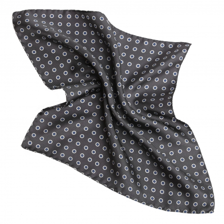 L. Biagiotti White Circeles on Red Pattern Silk Pocket