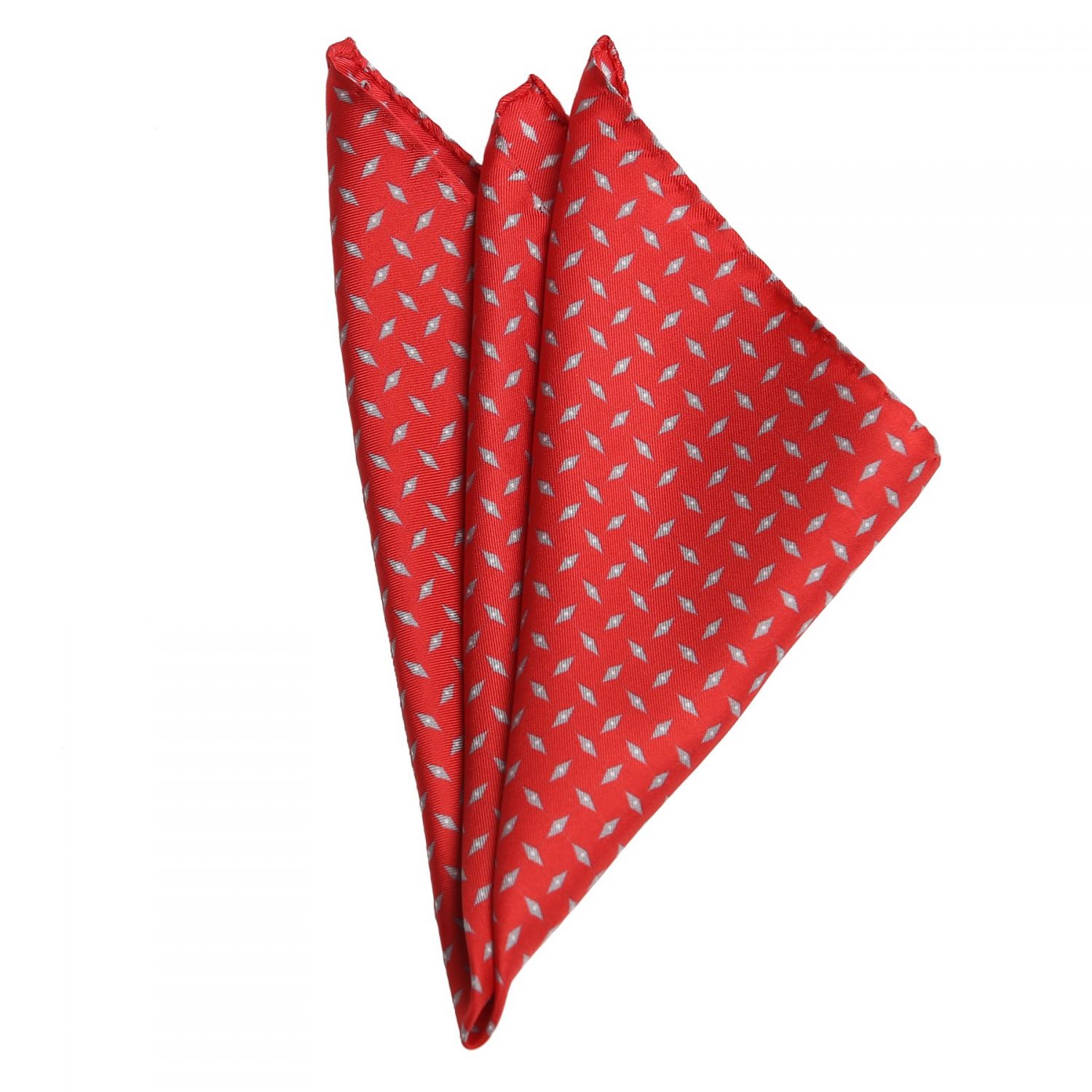 L. Biagiotti Grey Rhombus on Red Silk Pocket